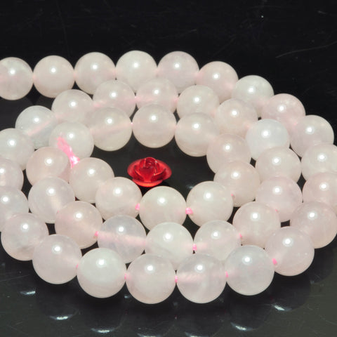 Natural Pink Rose Quartz smooth round loose beads gemstone wholesale jewelry making bracelet necklace diy