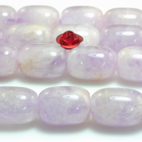 YesBeads Natural Purple Jade soft liac smooht barrel  tube beads gemstone 10x14mm 15"