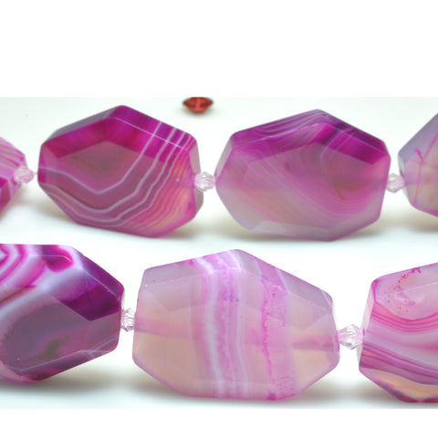 YesBeads Red Banded Agate faceted nugget beads gemstone wholesale jewelry making 15"