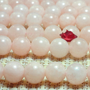 Malaysia Pink Jade smooth round loose beads gemstone wholesale jewelry making bracelet design 15"