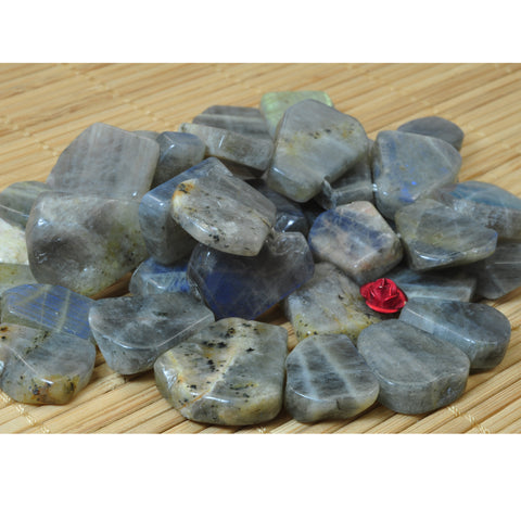 YesBeads Natural Labradorite smooth nugget slabs slices beads gemstone wholesale jewelry making 15"
