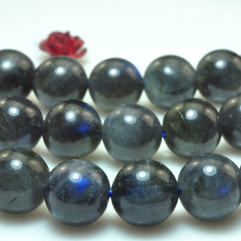 YesBeads Natural Labradorite gemstone smooth loose round beads wholesale jewelry 15"