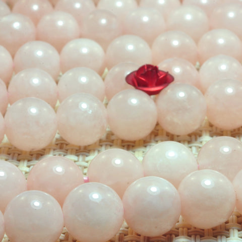 Malaysia Pink Jade smooth round loose beads gemstone wholesale jewelry making bracelet design 15"