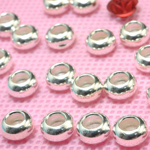YesBeads 925 sterling silver solid smooth Rondelle Spacer beads wholesale jewelry findings supplies
