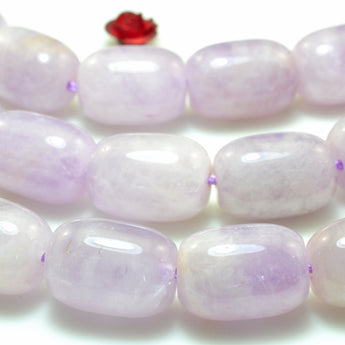 YesBeads Natural Purple Jade soft liac smooht barrel  tube beads gemstone 10x14mm 15"