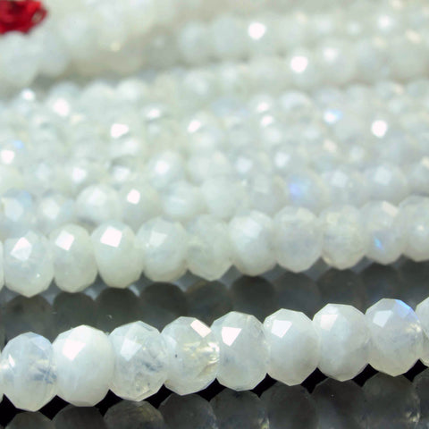 YesBeads natural rainbow Moonstone faceted rondelle loose beads wholesale gemstone 4x6mm