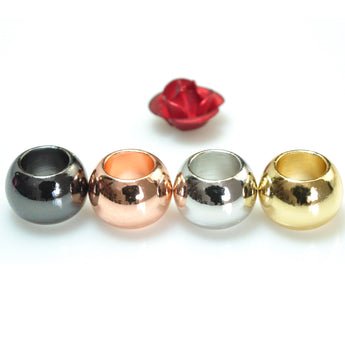 YesBeads Copper Rondelle spacers electroplated large hole smooth beads spacer wholesale jewelry findings