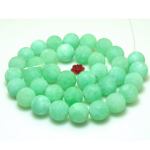 YesBeads Malaysia Jade matte round beads green jade gemstone wholesale 15"
