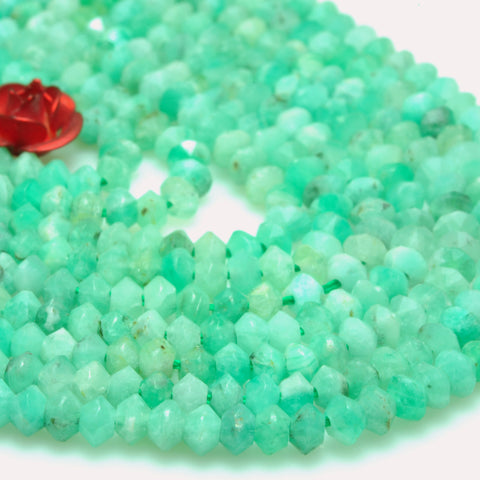 YesBeads natural green Emerald A grade faceted disc rondelle beads gemstone 2x3mm 15"