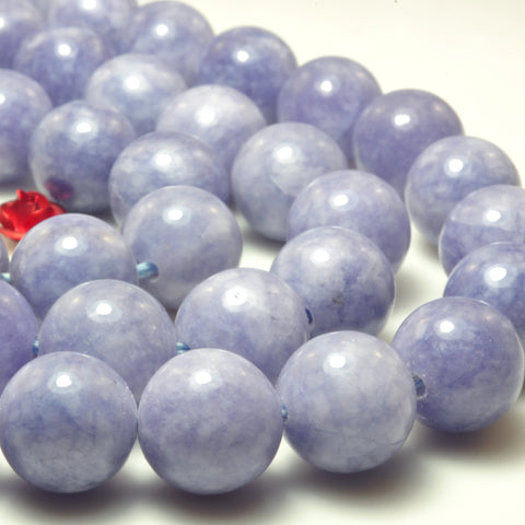 YesBeads Malaysia jade purple blue jade stone smooth round beads gemstone 15"