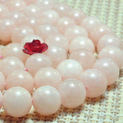 Malaysia Pink Jade smooth round loose beads gemstone wholesale jewelry making bracelet design 15"