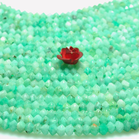 YesBeads natural green Emerald A grade faceted disc rondelle beads gemstone 2x3mm 15"