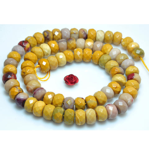YesBeads Natural Mookaite gemstone faceted rondelle beads wholesale jewelry 15"