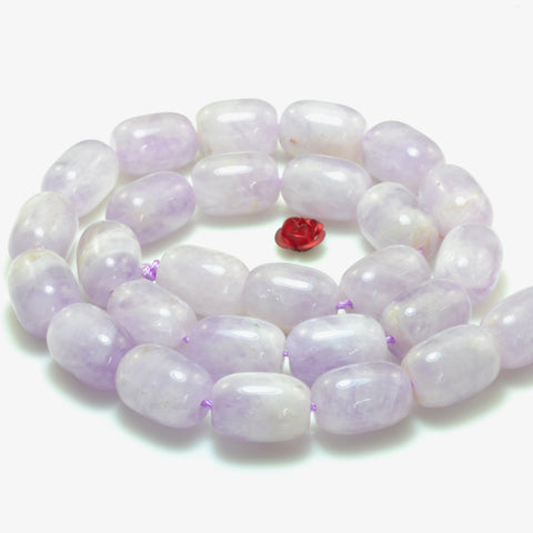 YesBeads Natural Purple Jade soft liac smooht barrel  tube beads gemstone 10x14mm 15"