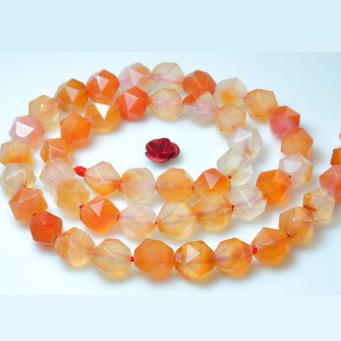 Natural Rainbow Agate star cut faceted nugget beads gemstone 8mm 10mm 15"