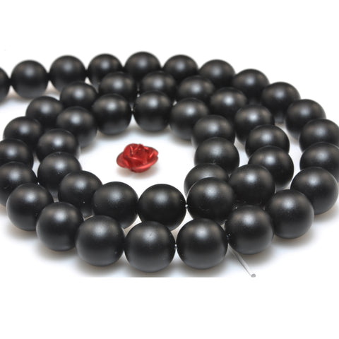 YesBeads Black Onyx NEW matte round loose beads wholesale jewelry making 15"