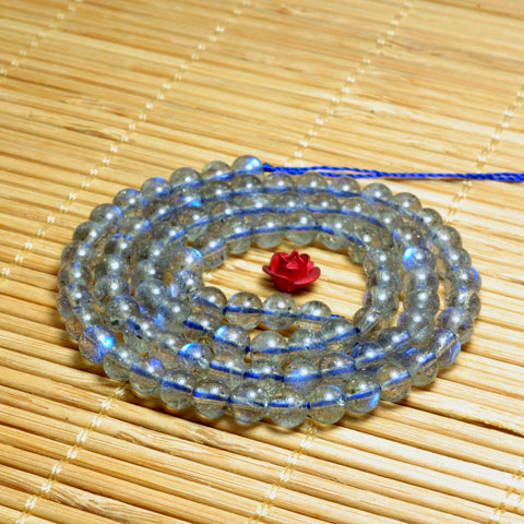 YesBeads Natural Labradorite AA grade smooth loose round beads gemstone wholesale jewelry making 4mm 15"strand