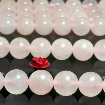 Natural Pink Rose Quartz smooth round loose beads gemstone wholesale jewelry making bracelet necklace diy