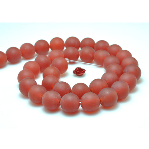 YesBeads Natural Carnelian matte round beads red gemstone wholesale jewelry making bracelet diy stuff