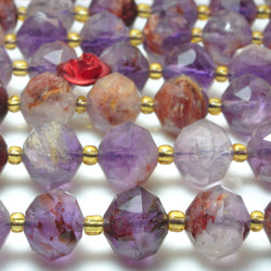 Natural Super Seven Crystal Faceted HANG Loose Beads Gemstones Wholesale Jewelry Making Stuff Semi Precious Stone