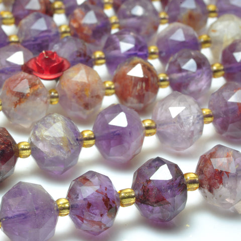 Natural Super Seven Crystal Faceted HANG Loose Beads Gemstones Wholesale Jewelry Making Stuff Semi Precious Stone