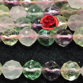 Natural rainbow crystal diamond cut loose beads wholesale gemstone jewelry making bracelet diy stuff