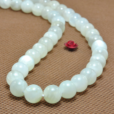 YesBeads Natural Moonstone smooth round loose beads gemstone wholesale jewelry making 15"