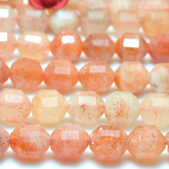 YesBeads Natural Orange Sunstone faceted double terminated point beads wholesale loose gemstones jewelry making 15"