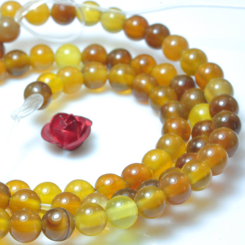 YesBeads Natural Rainbow Agate Smooth round beads gemstone wholesale jewelry making beading stuff stone