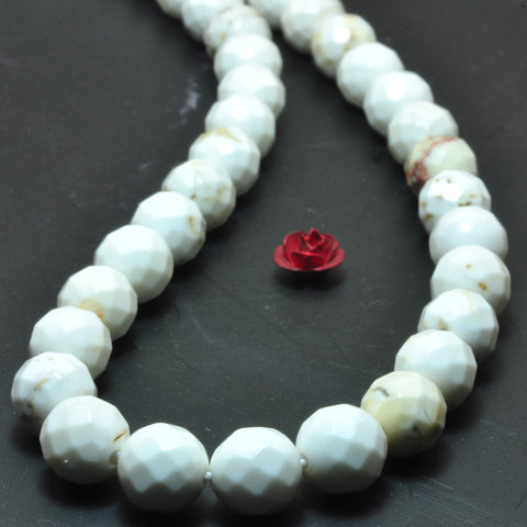 Natural white howlite faceted round beads loose gemstones wholesale jewelry diy making stuff semi precious stone