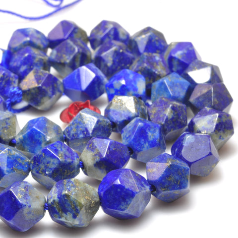YesBeads natural Lapis Lazuli star cut faceted nugget beads wholesale loose gemstones jewelry making
