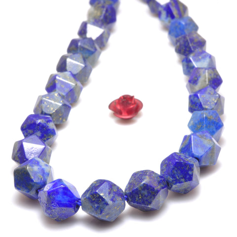 YesBeads natural Lapis Lazuli star cut faceted nugget beads wholesale loose gemstones jewelry making