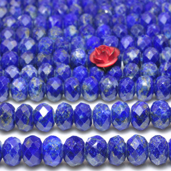 Natural Lapis Lazuli faceted rondelle loose beads gemstone wholesale jewelry making bracelet necklace diy