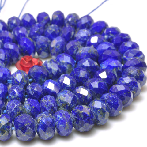 Natural Lapis Lazuli faceted rondelle loose beads gemstone wholesale jewelry making bracelet necklace diy