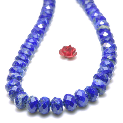 Natural Lapis Lazuli faceted rondelle loose beads gemstone wholesale jewelry making bracelet necklace diy