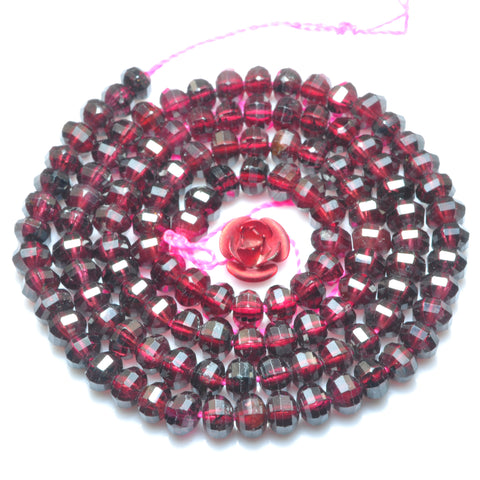 Natural red garnet stone faceted rondelle loose beads wholesale gemstone jewelry making bracelet diy stuff