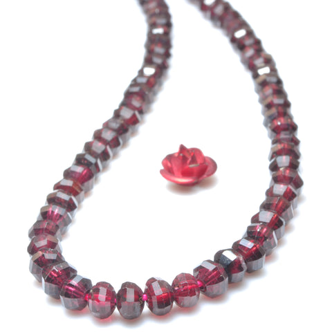 Natural red garnet stone faceted rondelle loose beads wholesale gemstone jewelry making bracelet diy stuff