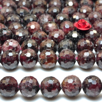 Natural Red Garnet Mini Faceted Round Beads wholesale loose gemstone for jewelry making diy bracelet