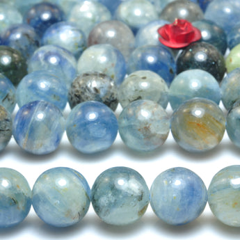 Natural kyanite gemstone smooth round loose beads wholesale gemstone for jewelry making DIY bracelets necklace