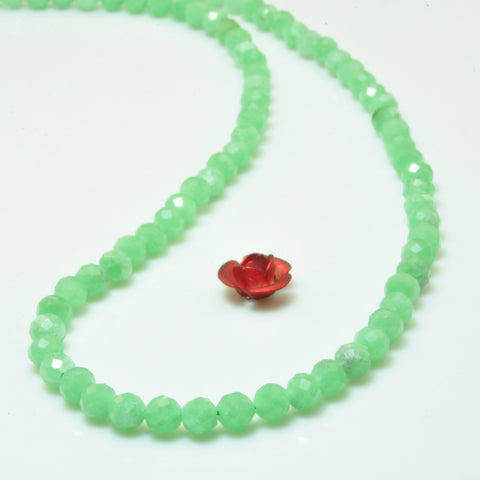 Natural green angelite faceted round beads loose gemstone wholesale jewelry making bracelet stuff