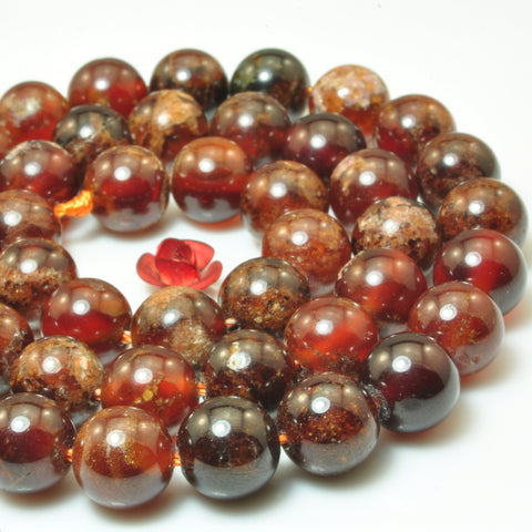 Natural Orange Garnet Smooth Round Loose Beads Wholesale Gemstone for Jewelry Making Stuff Semi Precious Stone
