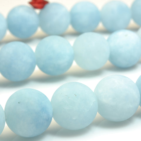 YesBeads Malaysia Jade matte round loose beads blue jade gemstone wholesale jewelry making 15"