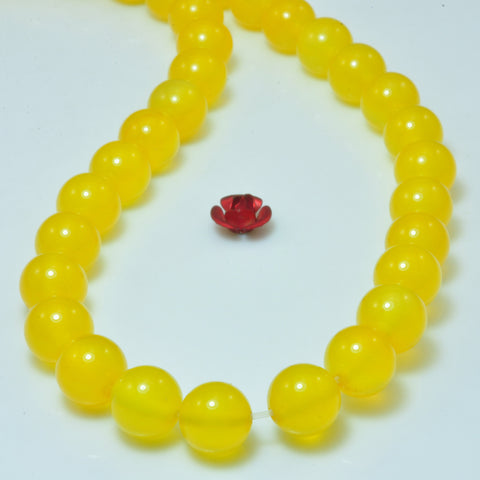 Yellow Agate smooth round beads loos gemstone wholesale jewelry making bracelet stuff