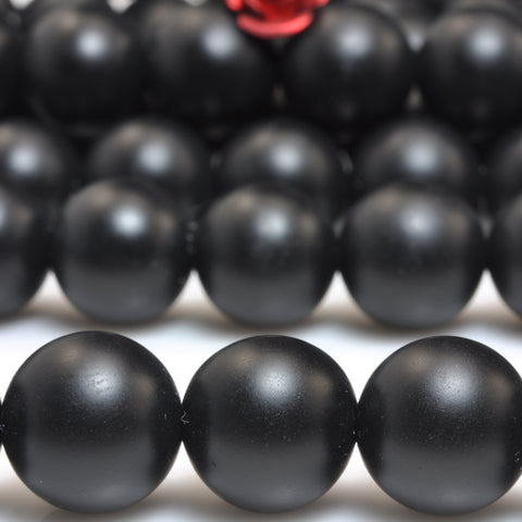 YesBeads Black Onyx NEW matte round loose beads wholesale jewelry making 15"