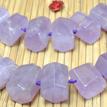 YesBeads Natural Amethyst faceted nugget tube beads gemstone wholesale jewelry 15"