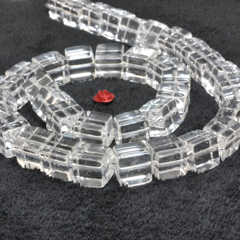 Natural Rock Crystal smooth cube loose beads clear quartz wholesale gemstone making diy