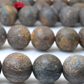 YesBeads Bronzite stone matte round loose beads gemstone wholesale Jewelry