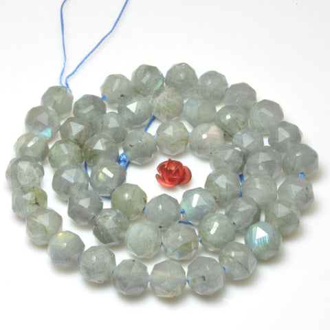 Natural labradorite diamond faceted round beads loose gemstone wholesale jewelry making bracelet diy stuff