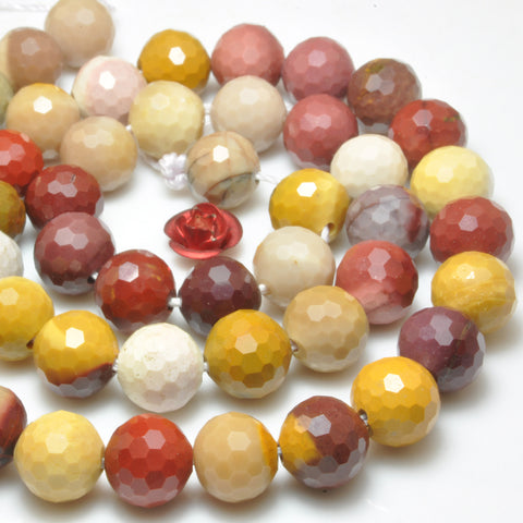YesBeads Natural mookaite mini faceted round beads loose gemstone wholesale jewelry making bracelet diy stuff