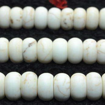 YesBeads Natural White Turquoise matte rondelle loose beads wholesale gemstone jewelry making 15"